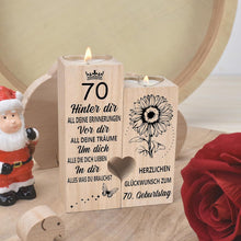Kerzenständer 70. Geburtstag Frau Mann Geschenk Holz Deko