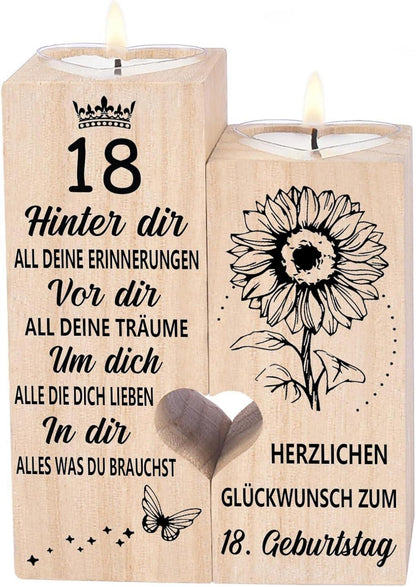 Kerzenständer 18. Geburtstag Mädchen Geschenk Deko Schwester
