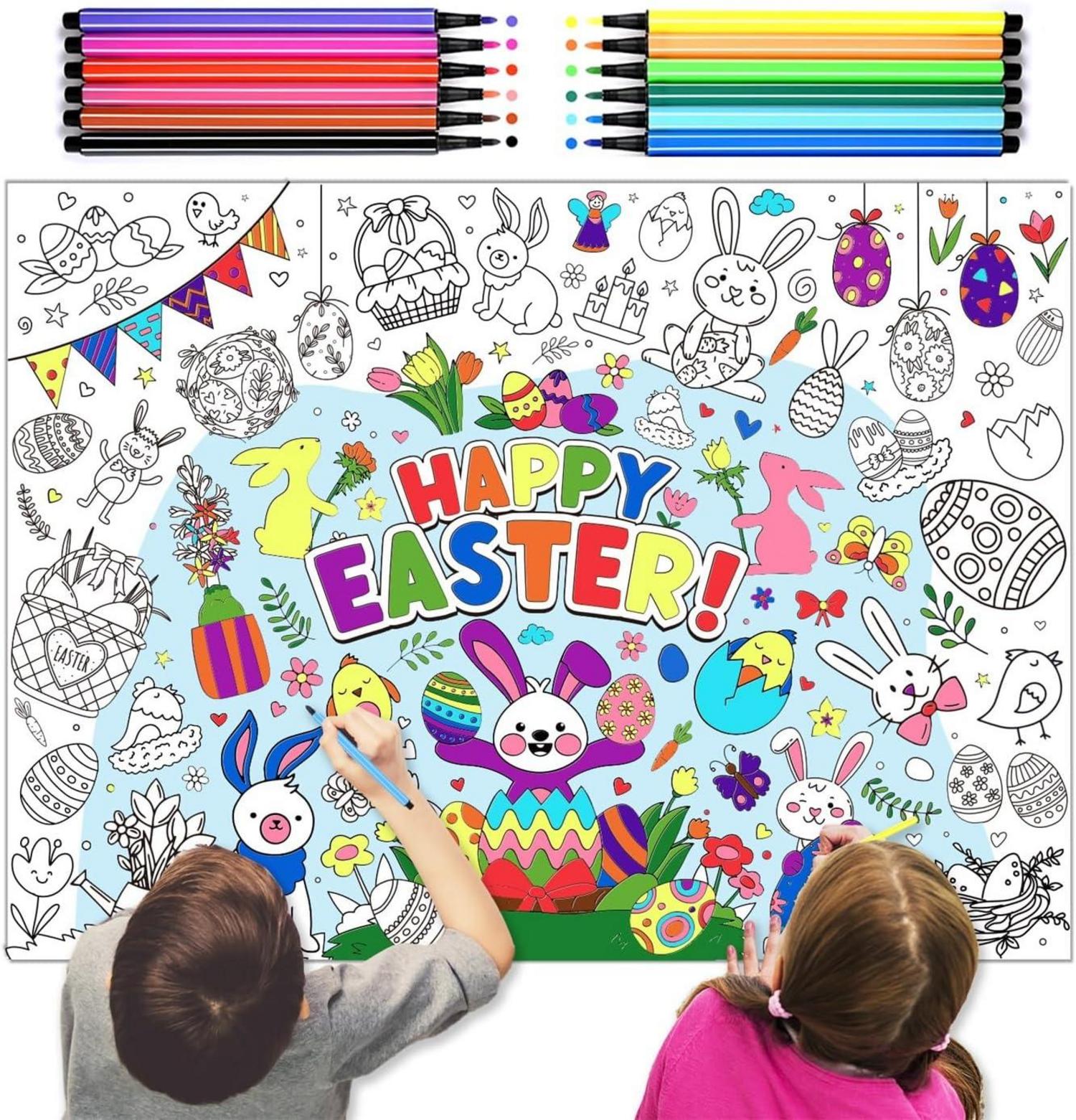 Oster Ausmaltischdecke Papier 12 Farbstifte Kinder Jungen Mädchen