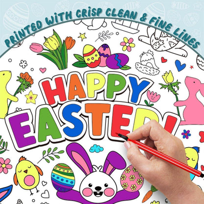 Ostern Ausmaltischdecke & 12 Farbstifte Papier Tischdecke Ausmalen Kinder