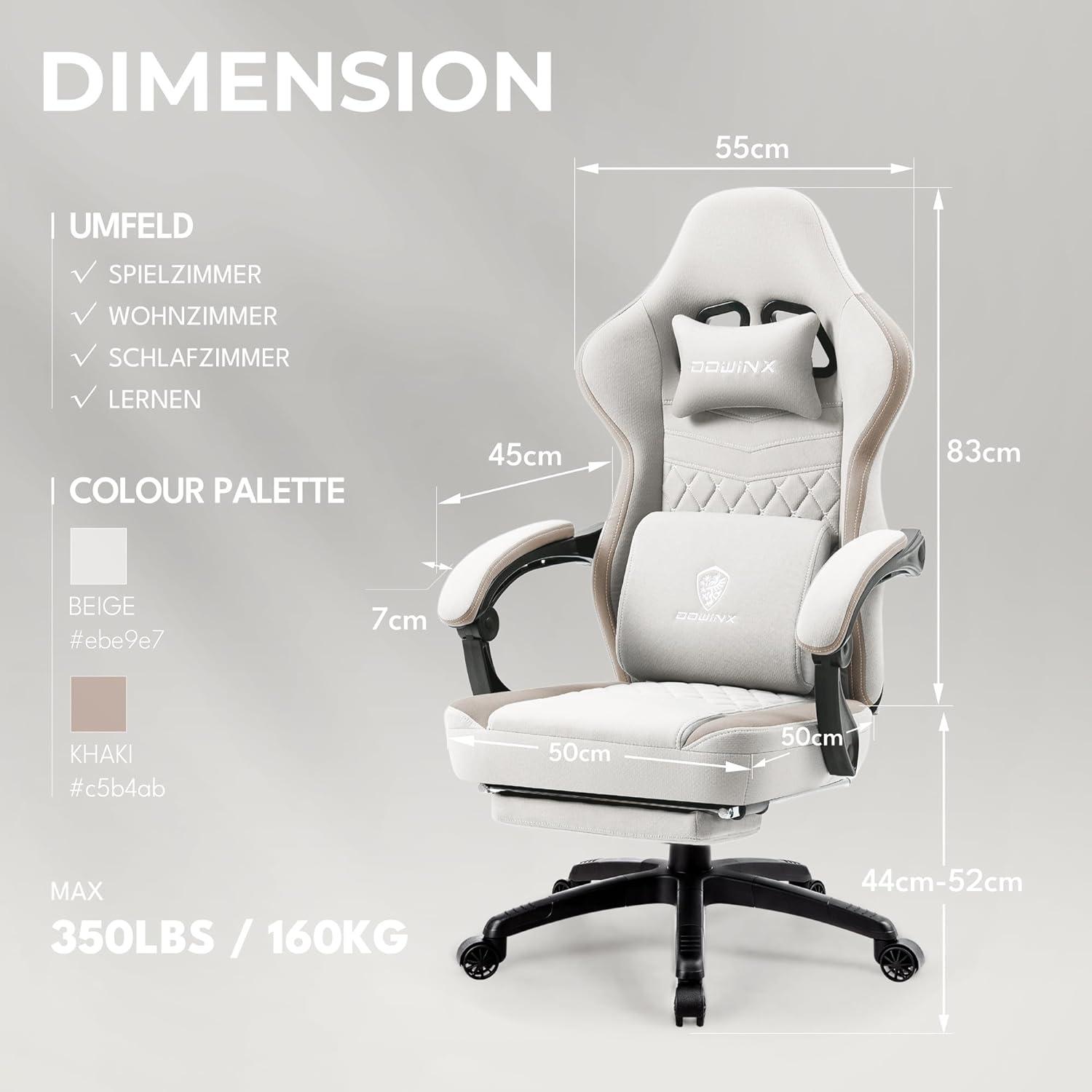 Ergonomischer Gaming Stuhl mit Massagefunktion und Fußstütze