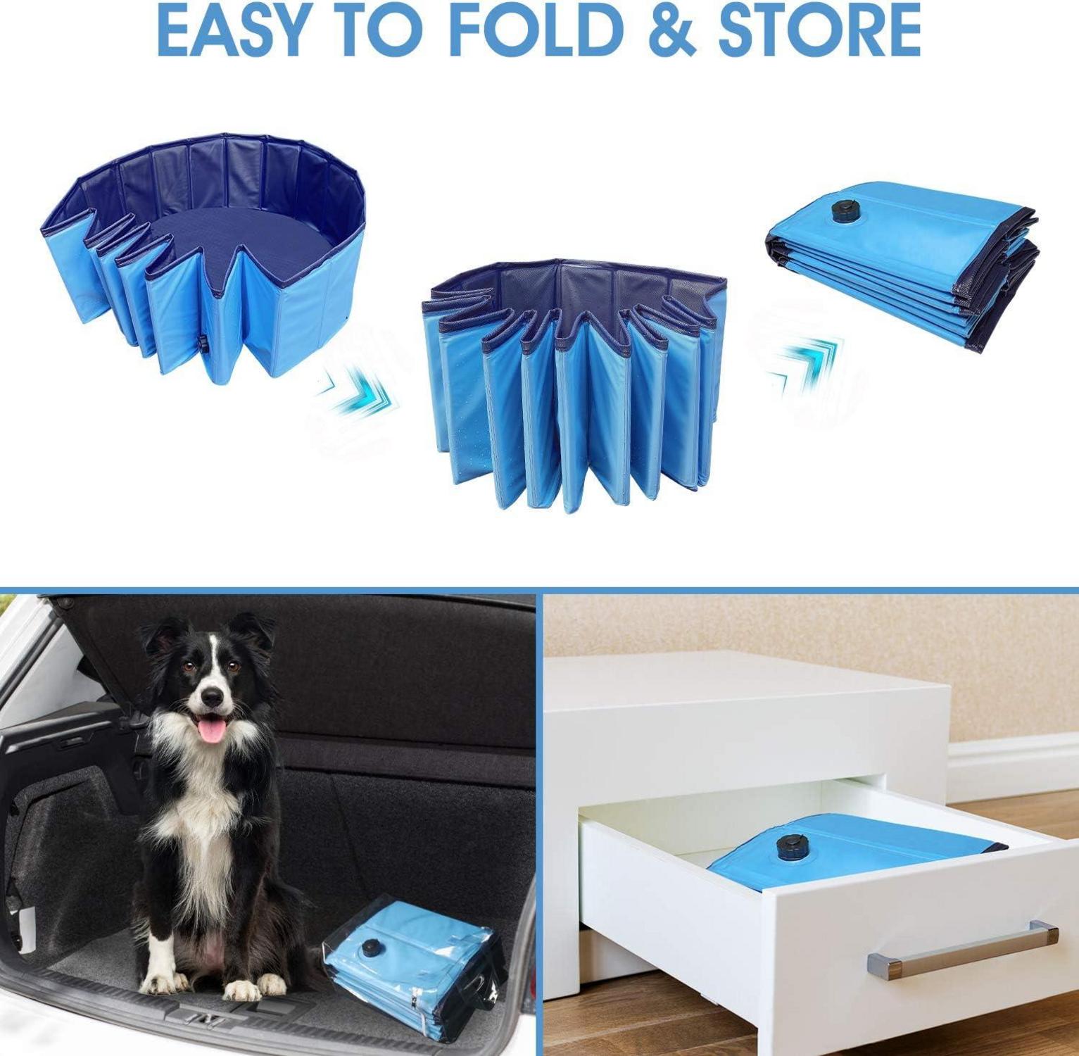 Hund Planschbecken Hundepool PVC Schwimmbad Tragbarer Haustier Pool 81,3x20,3cm