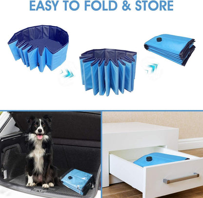 Hund Planschbecken Hundepool PVC Schwimmbad Tragbarer Haustier Pool 81,3x20,3cm