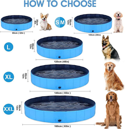 Hund Planschbecken Hundepool PVC Schwimmbad Tragbarer Haustier Pool 81,3x20,3cm