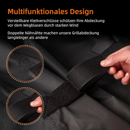 Grillabdeckung 183x66x137cm Schwarz Wetterfest & Reißfest