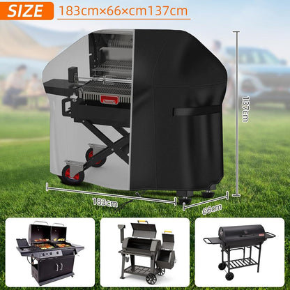 Grillabdeckung Weber BBQ Wetterfest 183x66x137cm Schwarz Oxford-Gewebe