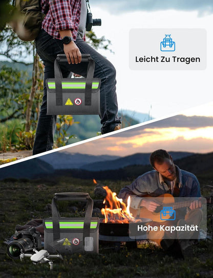 COICER Lipo Safe Bag Feuerfest mit Griff und reflektierenden Streifen