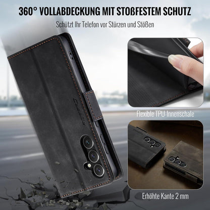 Handyhülle Samsung Galaxy A55 5G PU Leder RFID Schutz Schwarz