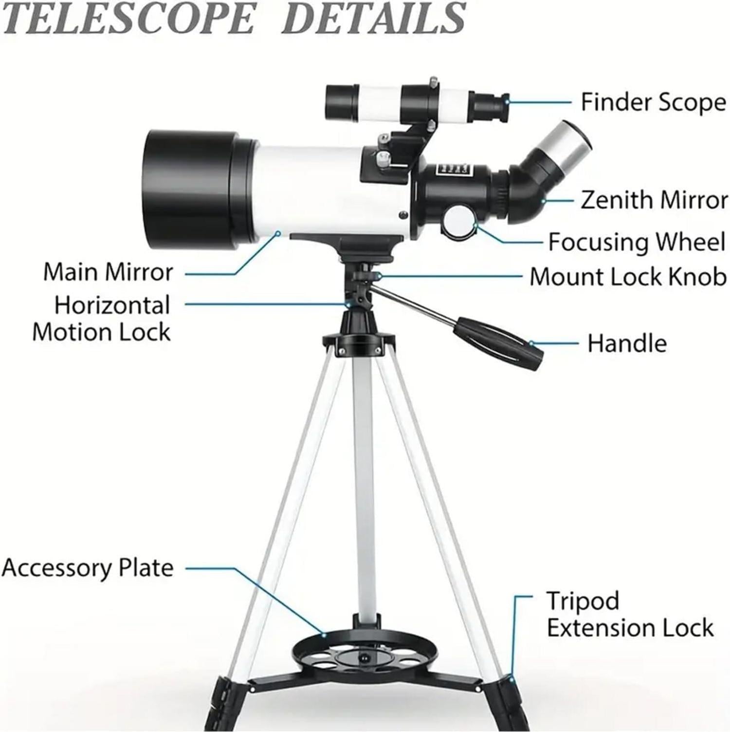 Misilmp Teleskop 70mm Aperture 400mm für Anfänger & Kinder