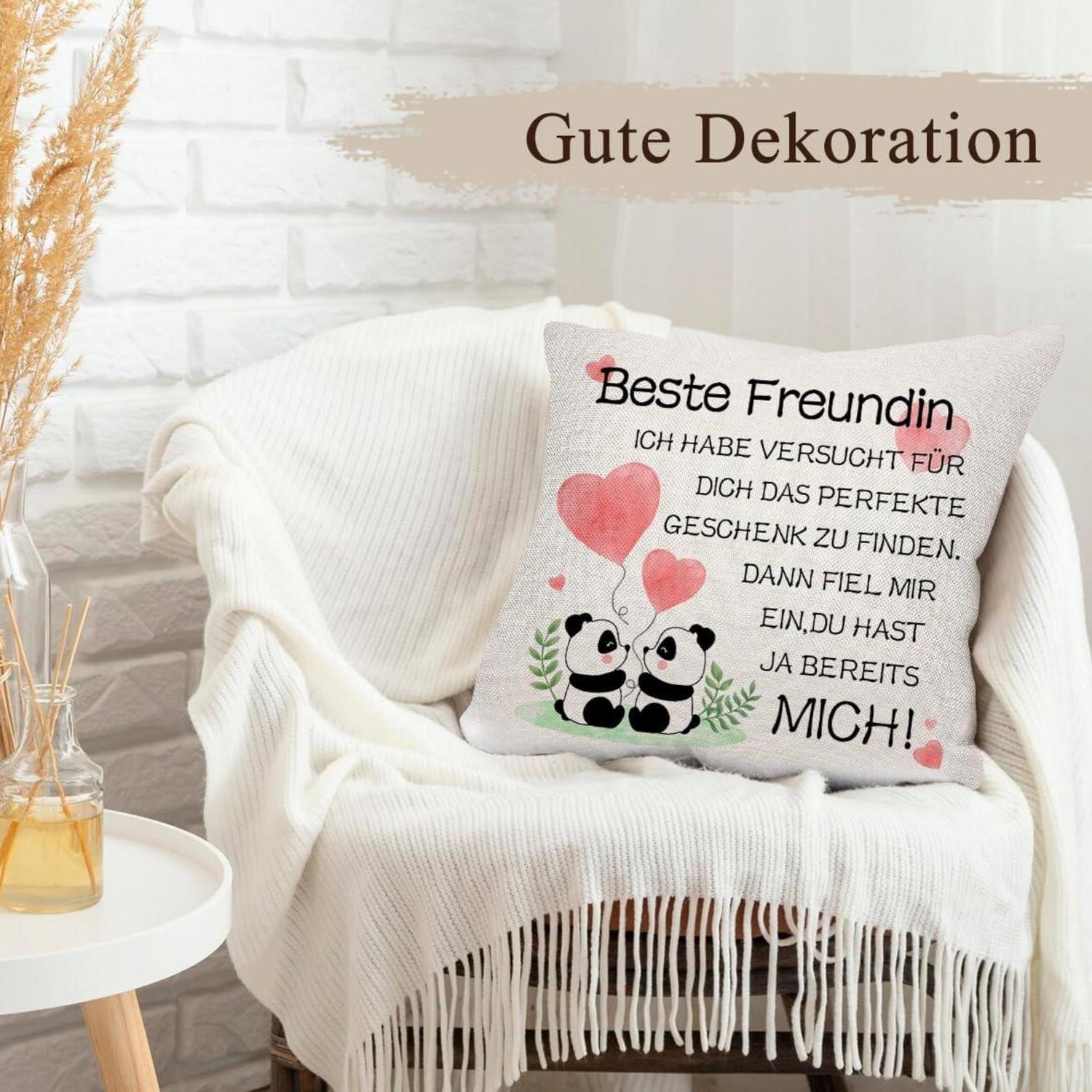 Personalisierter Kissenbezug Beste Freundin 45x45 Geschenk Birthday Weihnachten