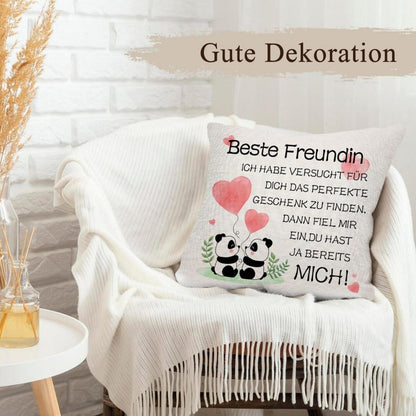 Personalisierter Kissenbezug Beste Freundin 45x45 Geschenk Birthday Weihnachten
