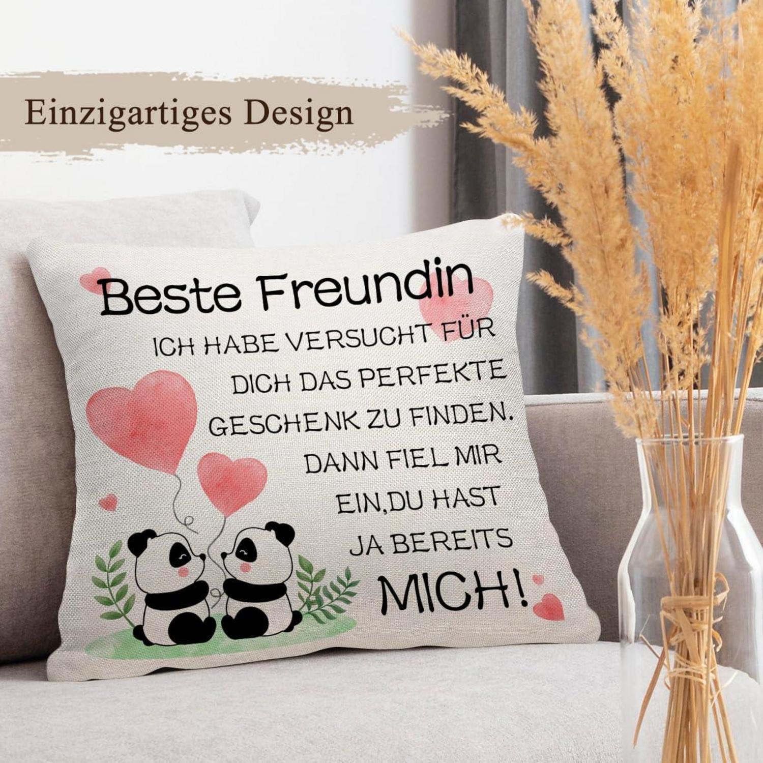 Personalisierter Kissenbezug 45x45 Lustiges Geschenk Beste Freundin