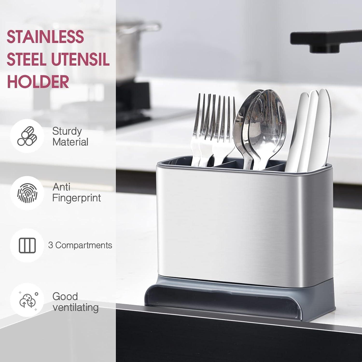 Utensilienhalter Edelstahl Abtropfkorb Besteck Organizer