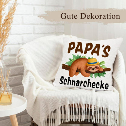 Vatertagsgeschenk für Papa - Lustiger Kissenbezug 45x45 mit Sprüchen