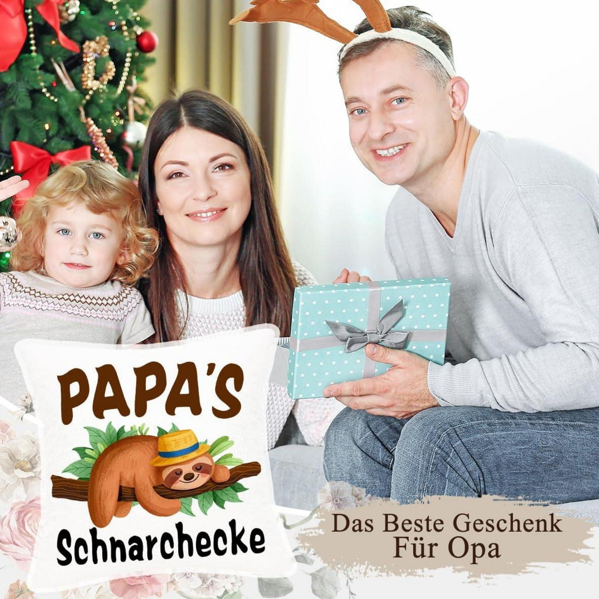Vatertagsgeschenk Papa Geburtstag Kissenbezug 45x45 Sprüche Schnarchecke