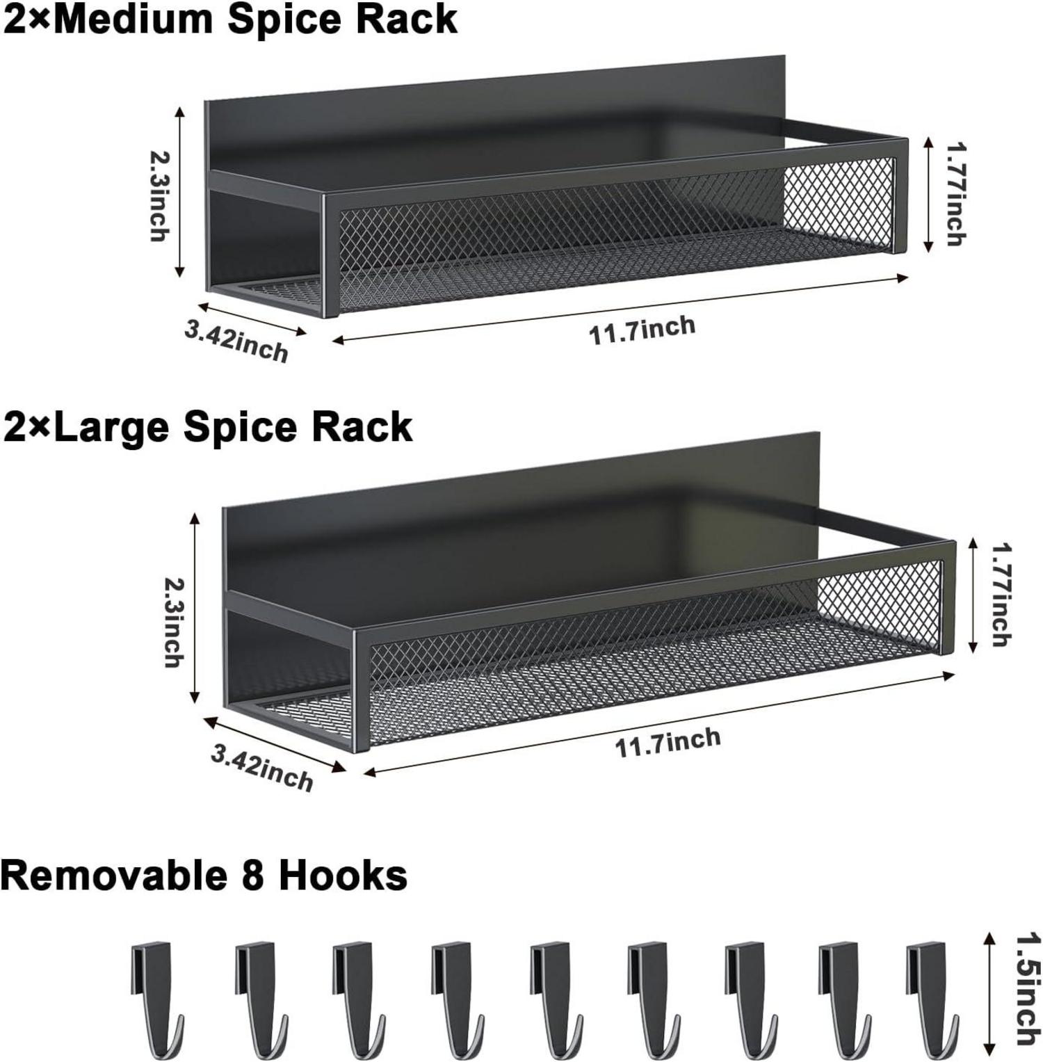 Magnetisches Gewürzregal für Kühlschrank 4er Pack Organizer