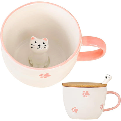 Süße Keramik Katze Kaffeetasse Teetasse 3D Tasse Geschenk