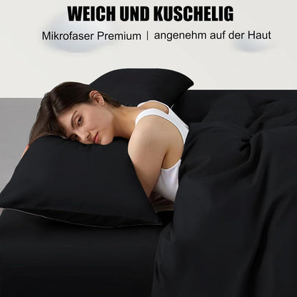 Kissenbezug 40x60 2er Set Schwarz Mikrofaser Reißverschluss