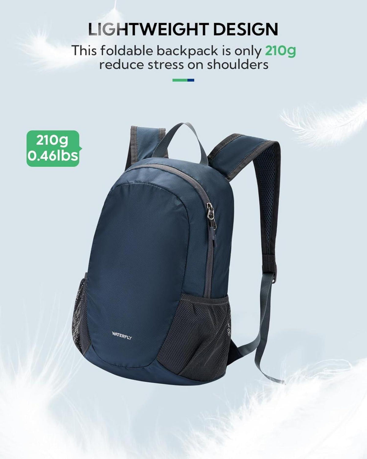 Ultraleichter faltbarer Rucksack 18L Outdoor Wanderrucksack Daypack Herren Damen