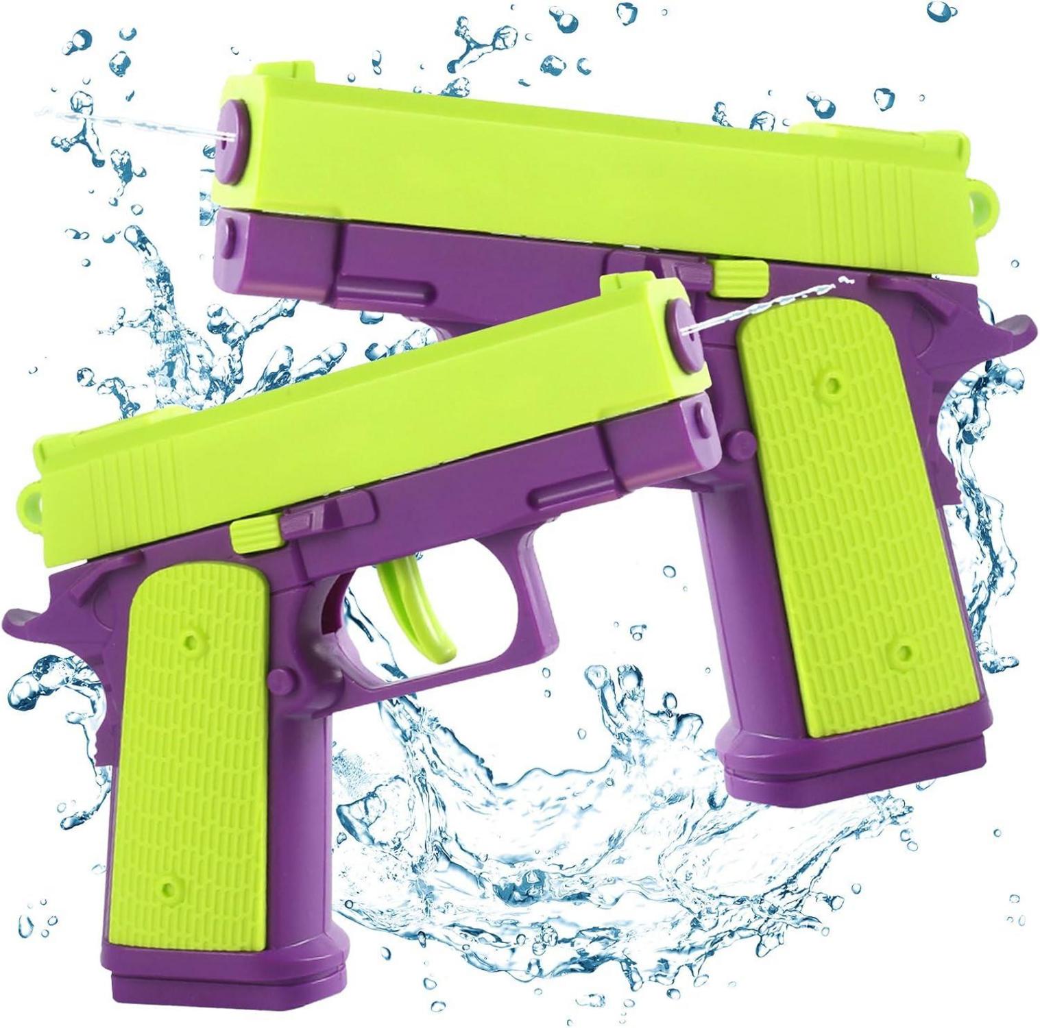 2er Set Hochwertige Wasserpistolen für Kinder Blau Grün