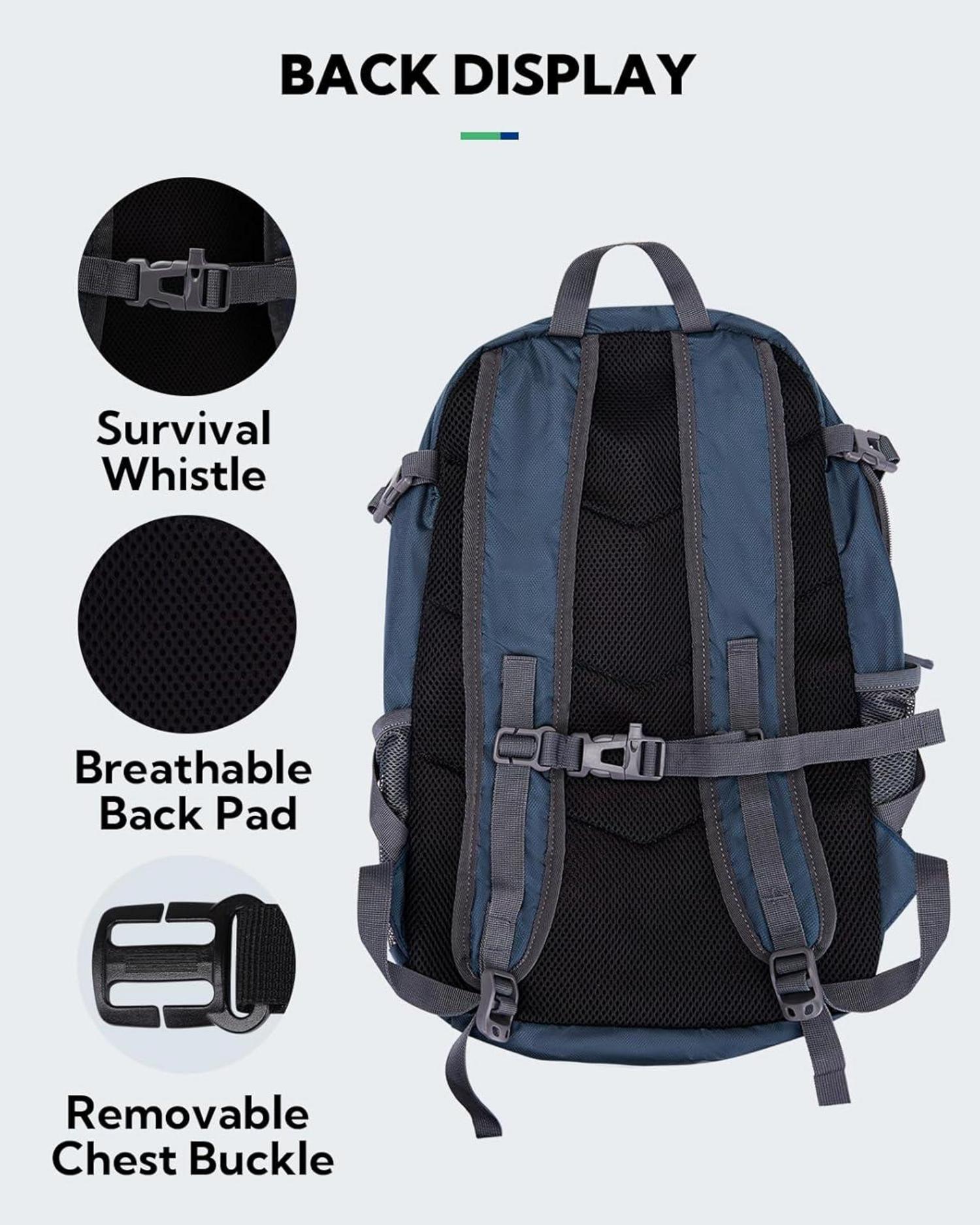 WATERFLY Faltrucksack 28L: Leichter Trekkingrucksack mit Nassfach