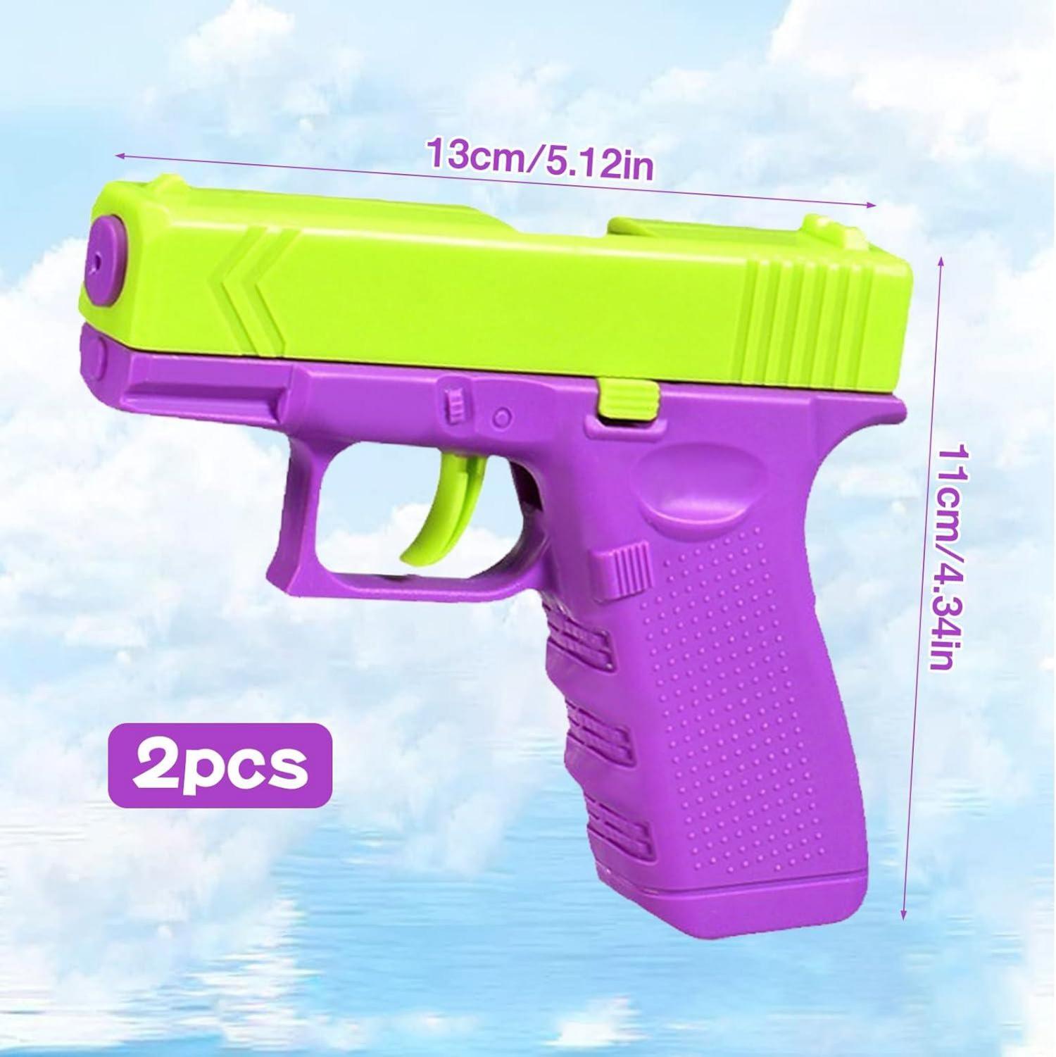 2er Set Mini Wasserpistolen für Kinder, grün/lila