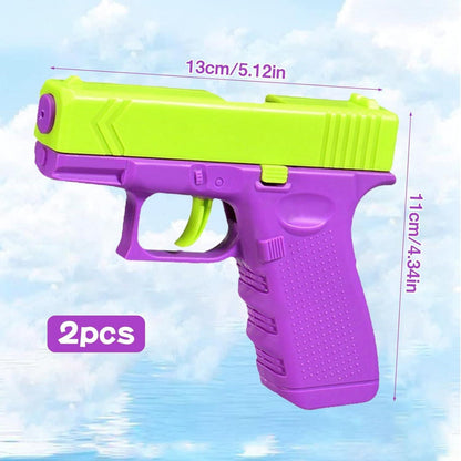 2er Set Mini Wasserpistolen für Kinder, grün/lila