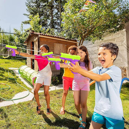2er Set Mini Wasserpistolen für Kinder, große Reichweite, grün/lila