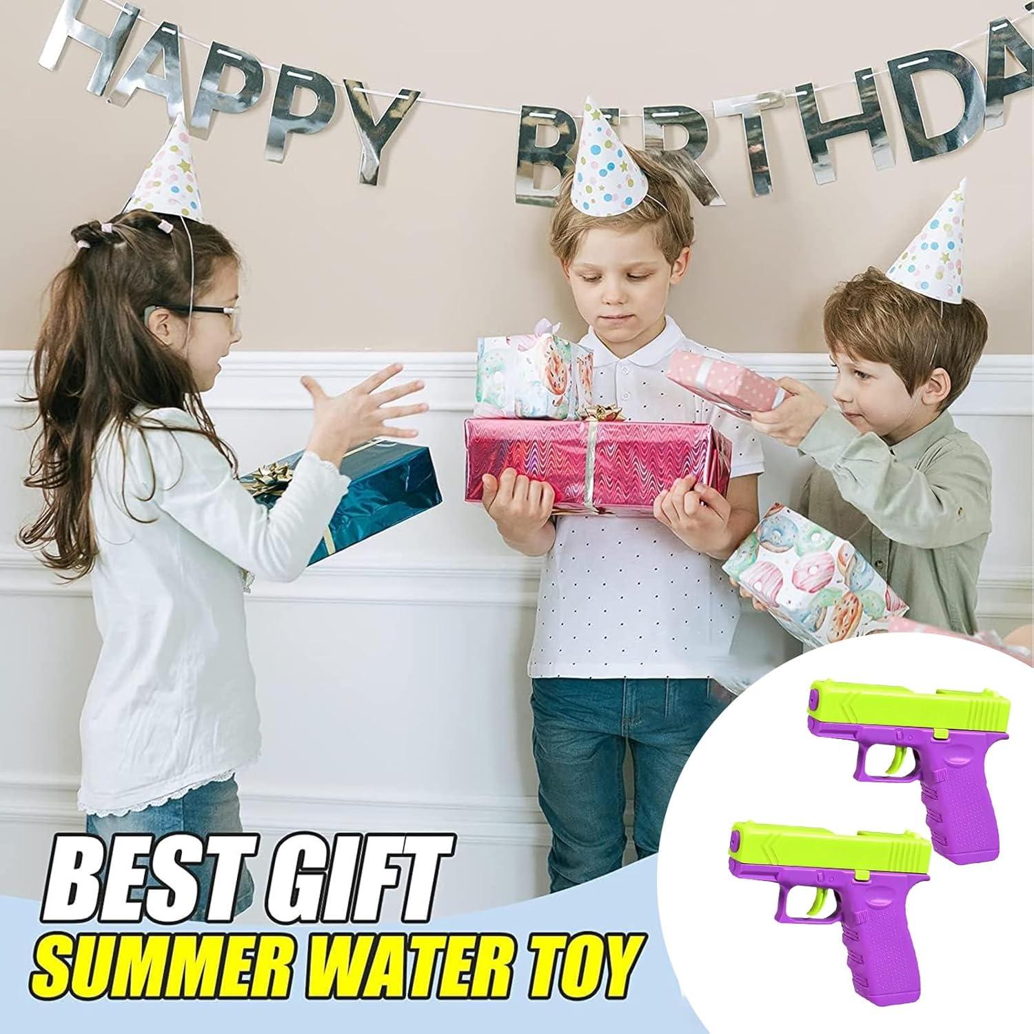 2er Set Wasserpistole Kinder Mini grün lila, große Reichweite