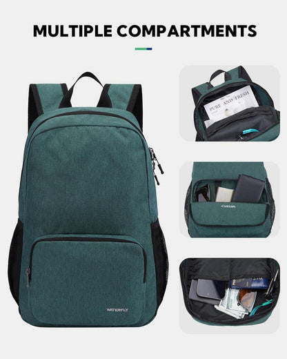 Faltbarer Wanderrucksack 20L mit Rückenbelüftung für Wandern Reisen Städtetrips Grün