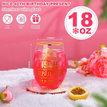 Gin-Glas Geschenk-Set für 40. Geburtstag Frauen, 530ml