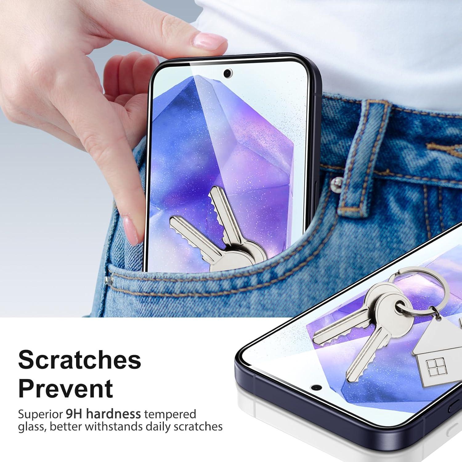 Panzer Schutzglas Samsung Galaxy A35/A55 5G 3er Set Displayschutz 9H Härte