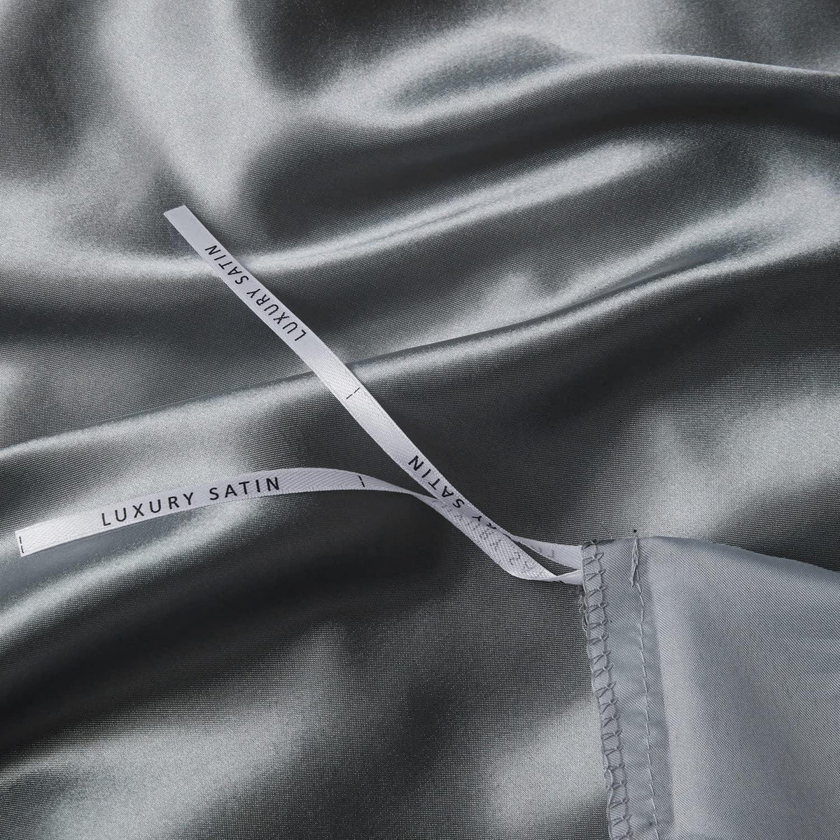 Satin Bettwäsche-Set 135x200 Grau Dunkelgrau 4-teilig