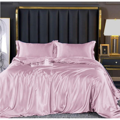 Bettwäsche-Set 135x200cm, Rosa Satin – 4-teilig Luxus