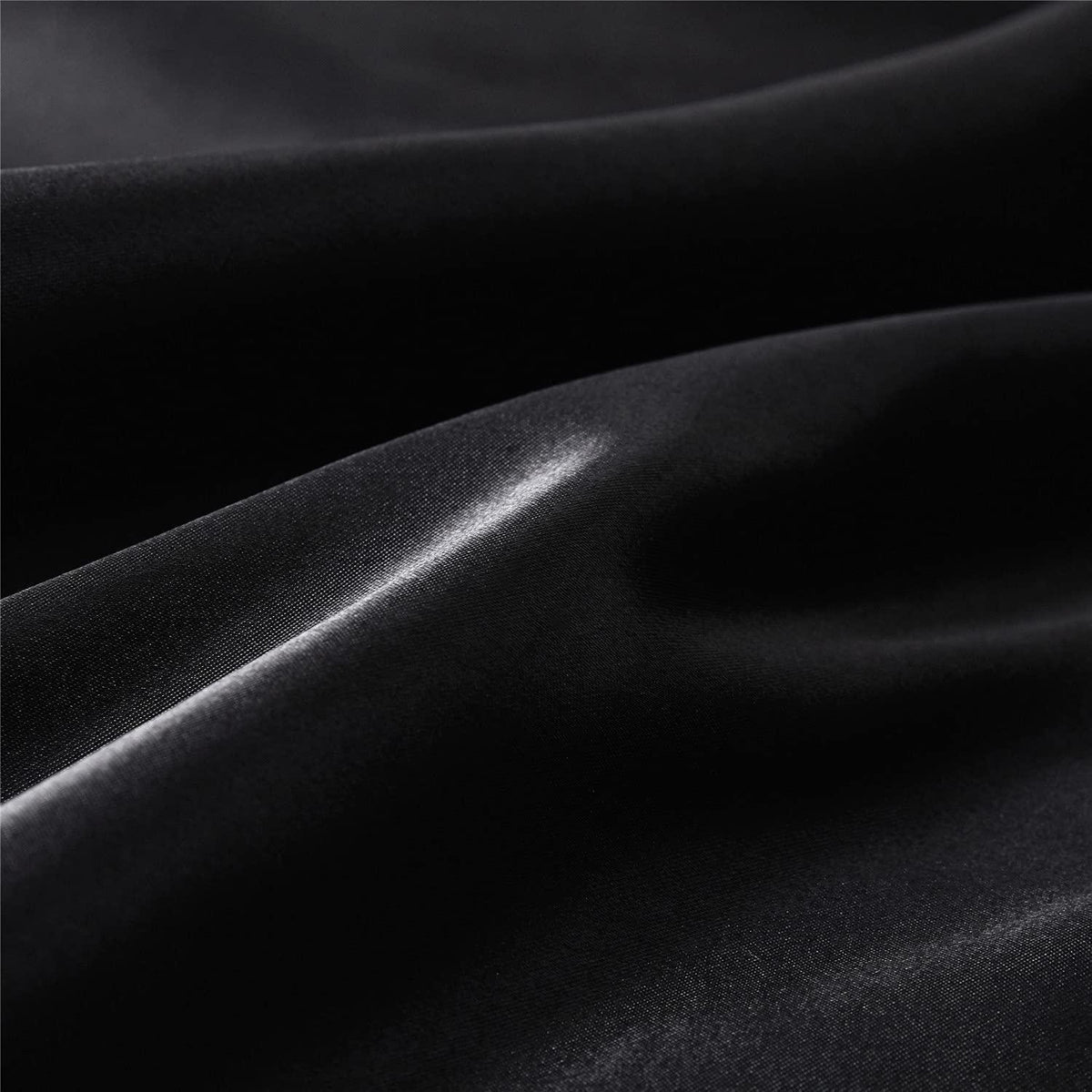 4tlg. Bettwäsche-Set Schwarz 135x200 cm | Satin Glanz