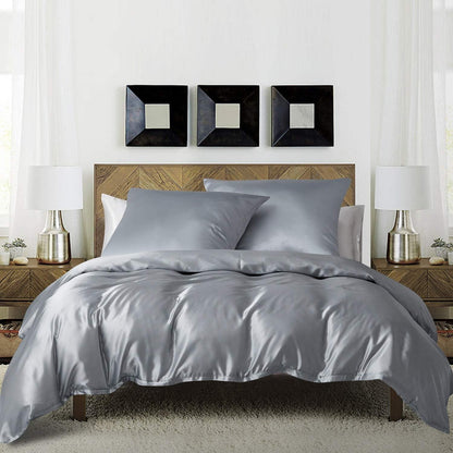 Bettwäsche-Set 135x200 cm Grau, 4-teilig, Glanzsatin