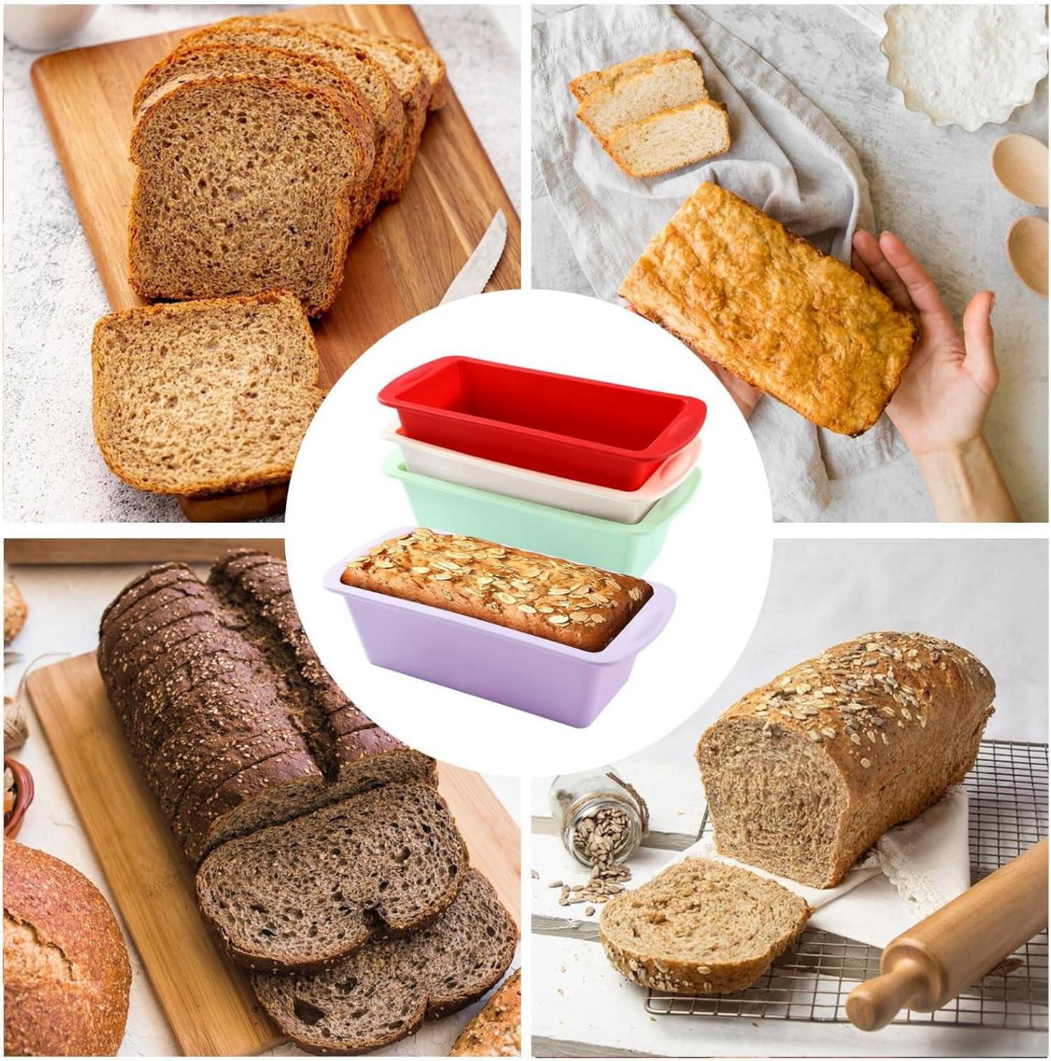 4er Brotbackform Silikon Kuchen Brot Antihaft 19x9,5x5,5cm