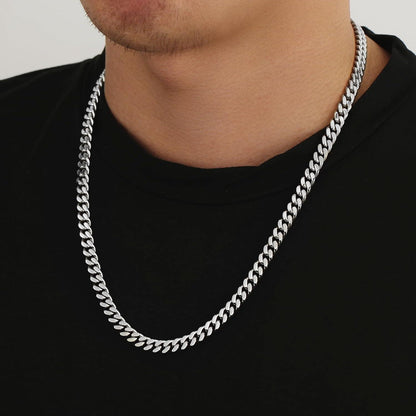 KRKC&CO Edelstahl Panzerkette mit Diamantschliff Goldkette