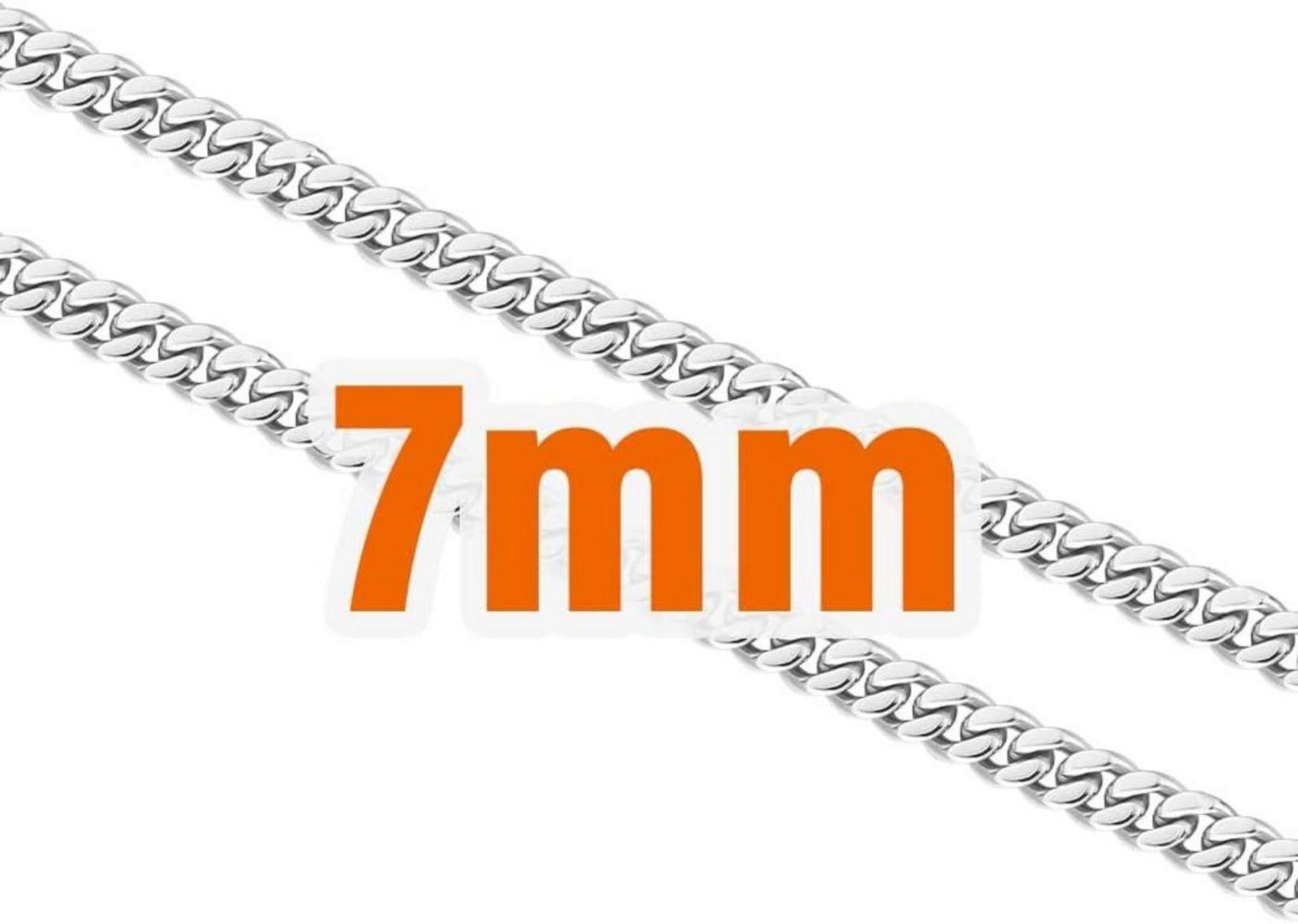 Herren Halskette Edelstahl Panzerkette 7mm 66cm Cuban Link Chain Goldkette