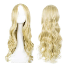 Lange Hellblonde gewellte Perücke Damen 27’’ Lockige Hitzebeständige