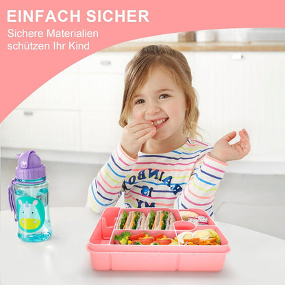 Brotdose mit Fächern 1300ml Bento-Box Kinder Lunchbox auslaufsicher 5