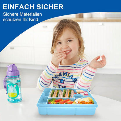 Brotdose mit Fächern 1300ml Auslaufsicher Bento Kinder Lunchbox 5