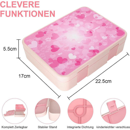 Auslaufsichere Brotdose mit Fächern 1300ml Bento-Box Kinder