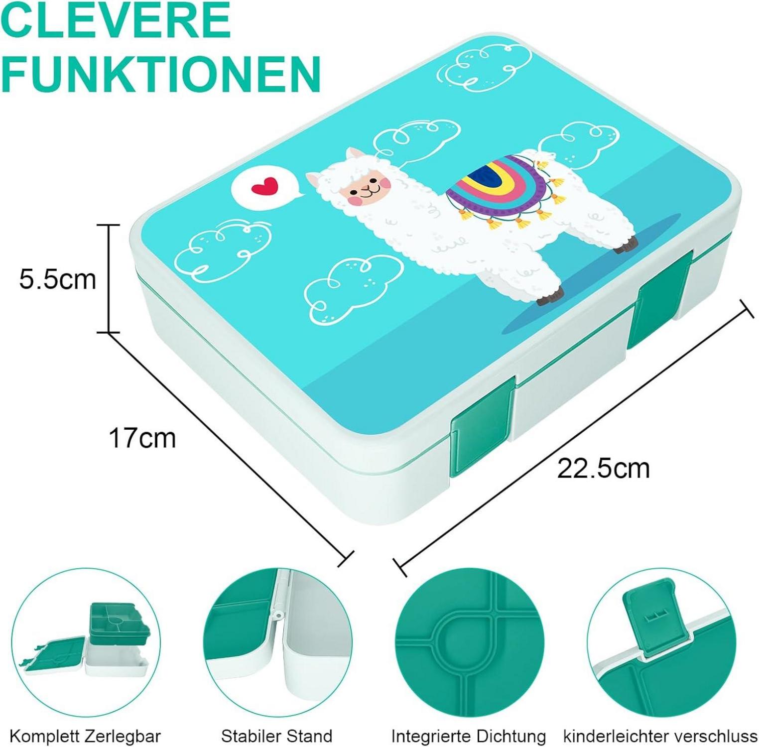 Brotdose mit Fächern und Auslaufsicherer Bento-Box