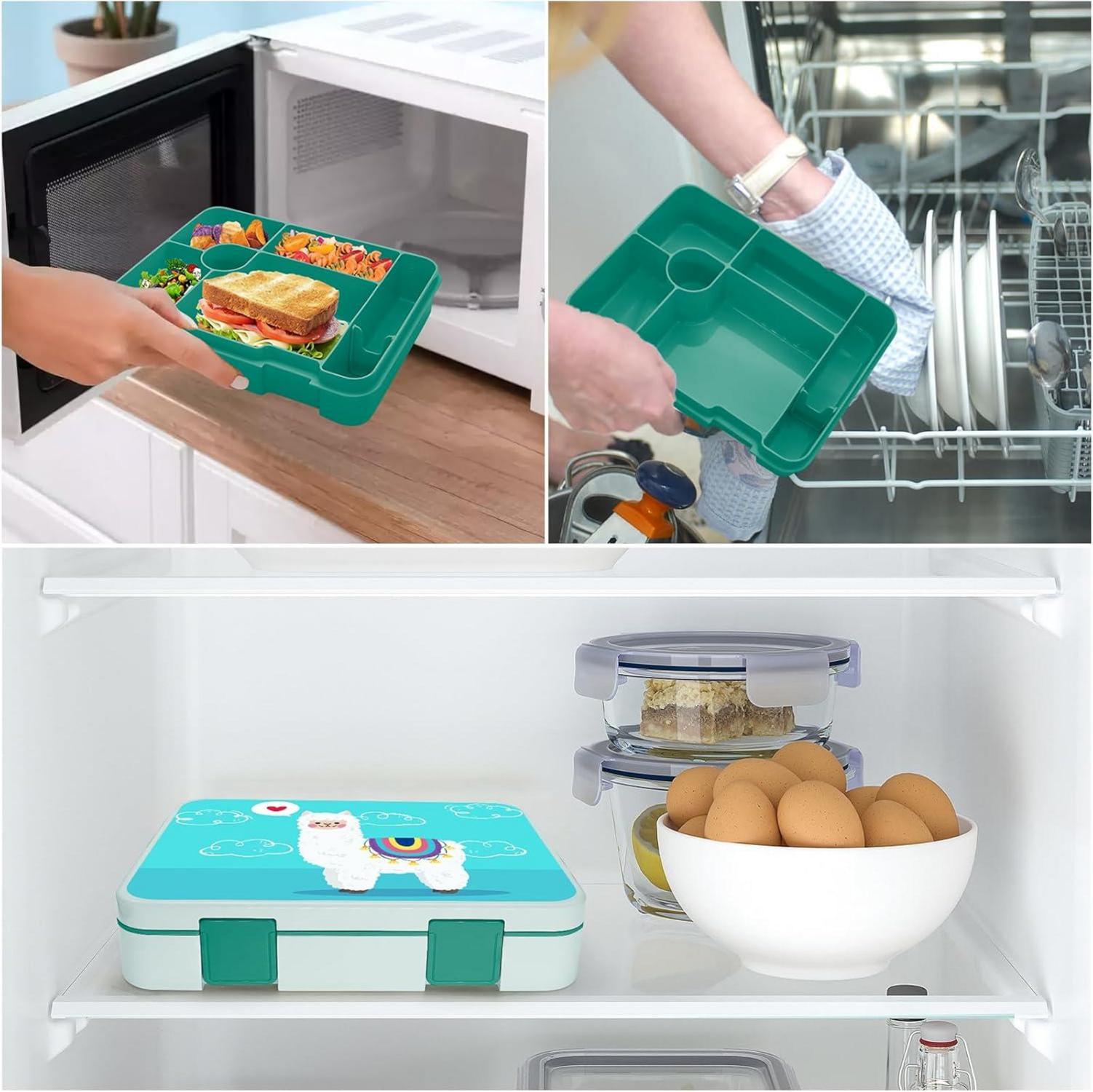 Brotdose mit Fächern 1300ml Auslaufsicher Bento-Box Lunchbox für Kinder Jungen