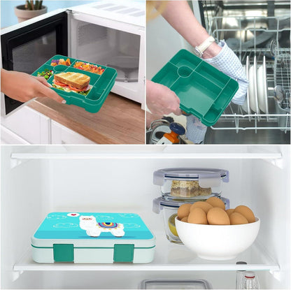 Brotdose mit Fächern 1300ml Auslaufsicher Bento-Box Lunchbox für Kinder Jungen