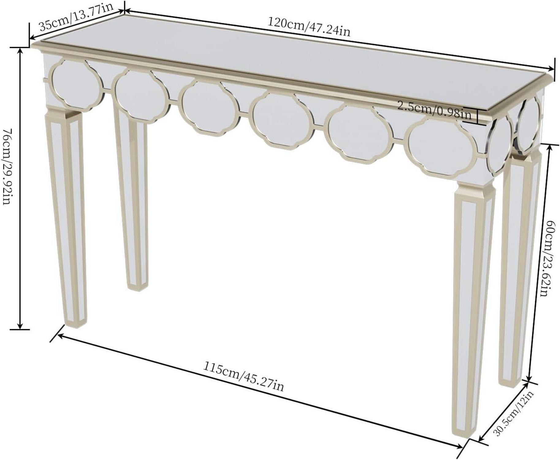 Konsolentisch Gold 120 cm Spiegelglas Luxus Design moderner