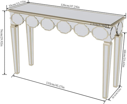 Konsolentisch Gold 120 cm Spiegelglas Luxus Design moderner