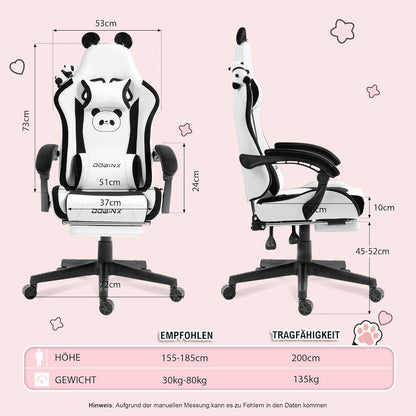 Dowinx Gaming Stuhl - Süße Panda Edition, Ergonomisch mit
