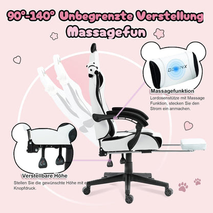 Dowinx Gaming Stuhl - Süße Panda Edition, Ergonomisch mit